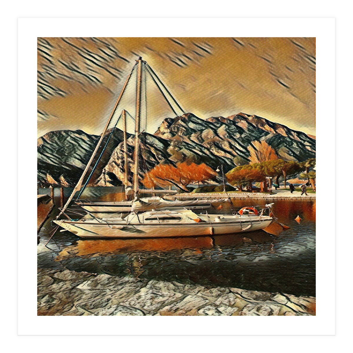 Art boats on Lake Garda, Italia (Print Only)