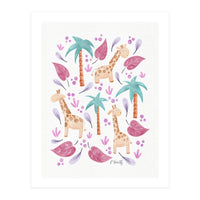 Jungle Giraffes | Pink (Print Only)