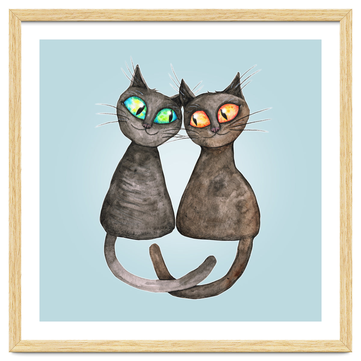 Two cute loving cats