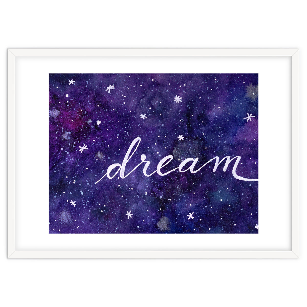 Watercolor inspirational dream galaxy