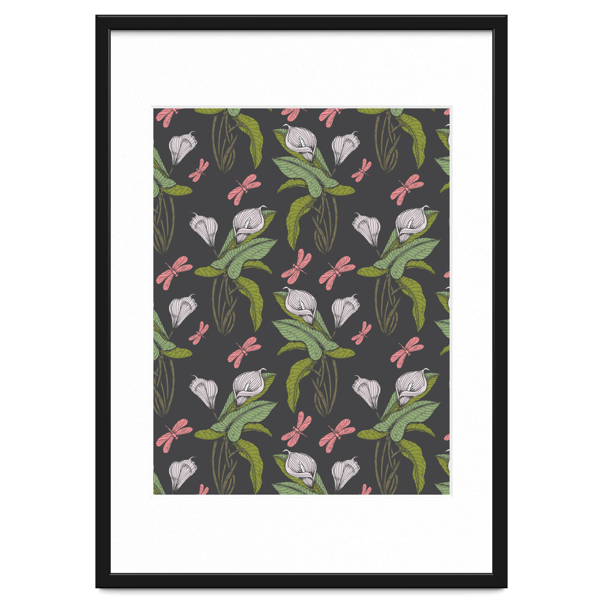 Hand drawn floral dark - 03