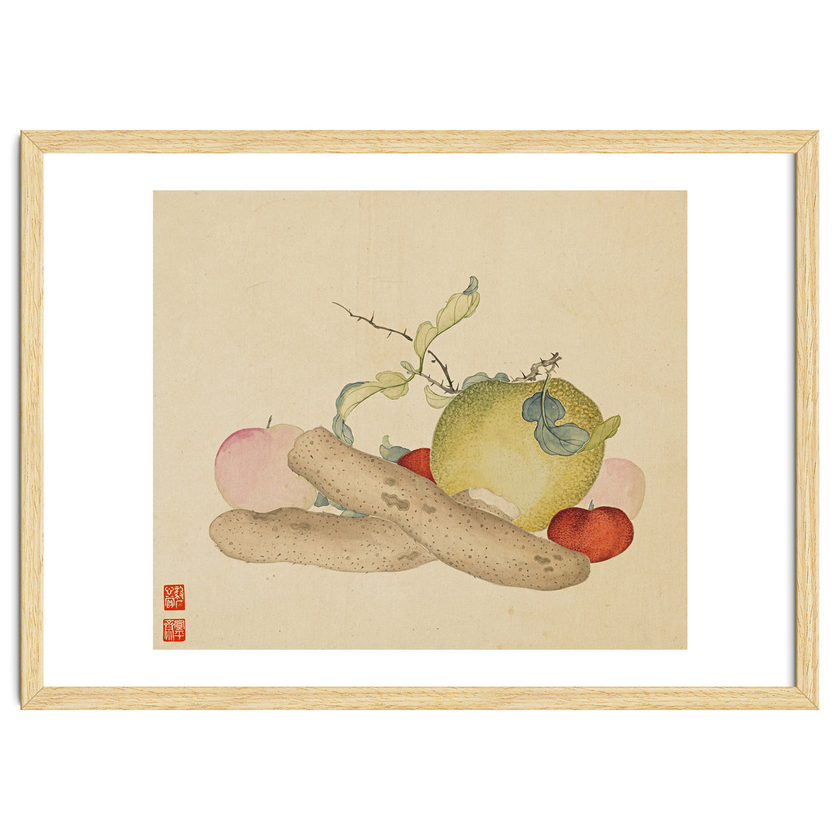 Wang Chengyu~flowers And Vegetables, Vegetables, Fruits, Yam, Apple, Pear