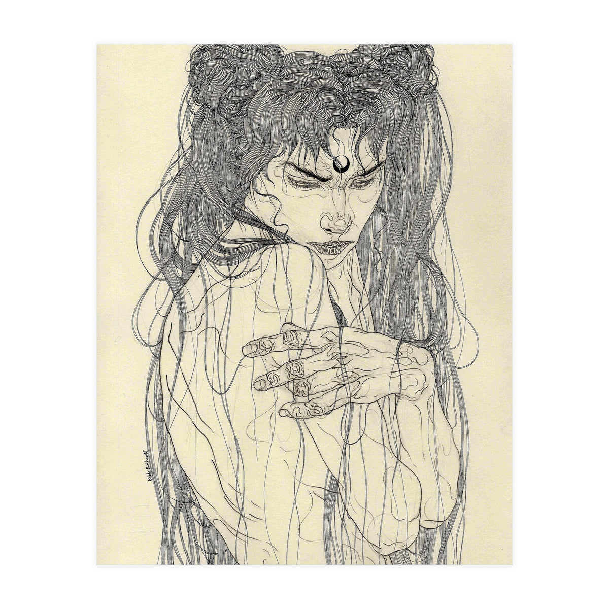 There is a dark moon rising inside of me (Print Only)