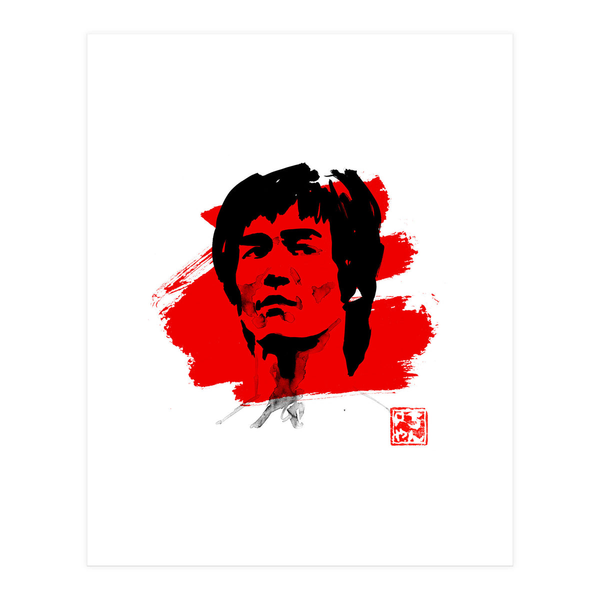 bruce lee in red (Print Only)