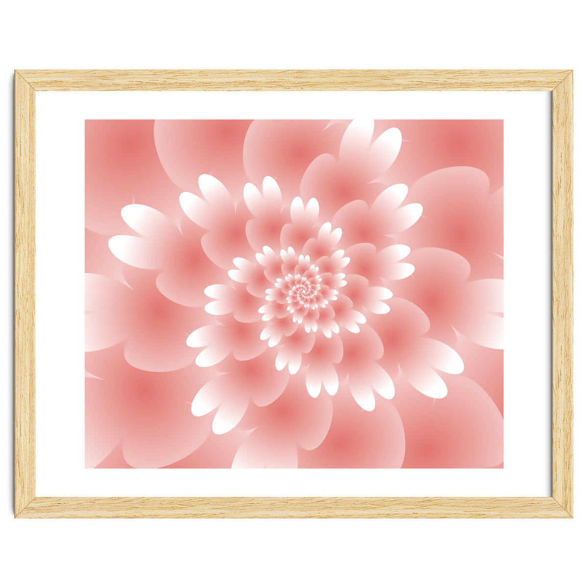 Abstract Orange Spiral Feather 3D ART