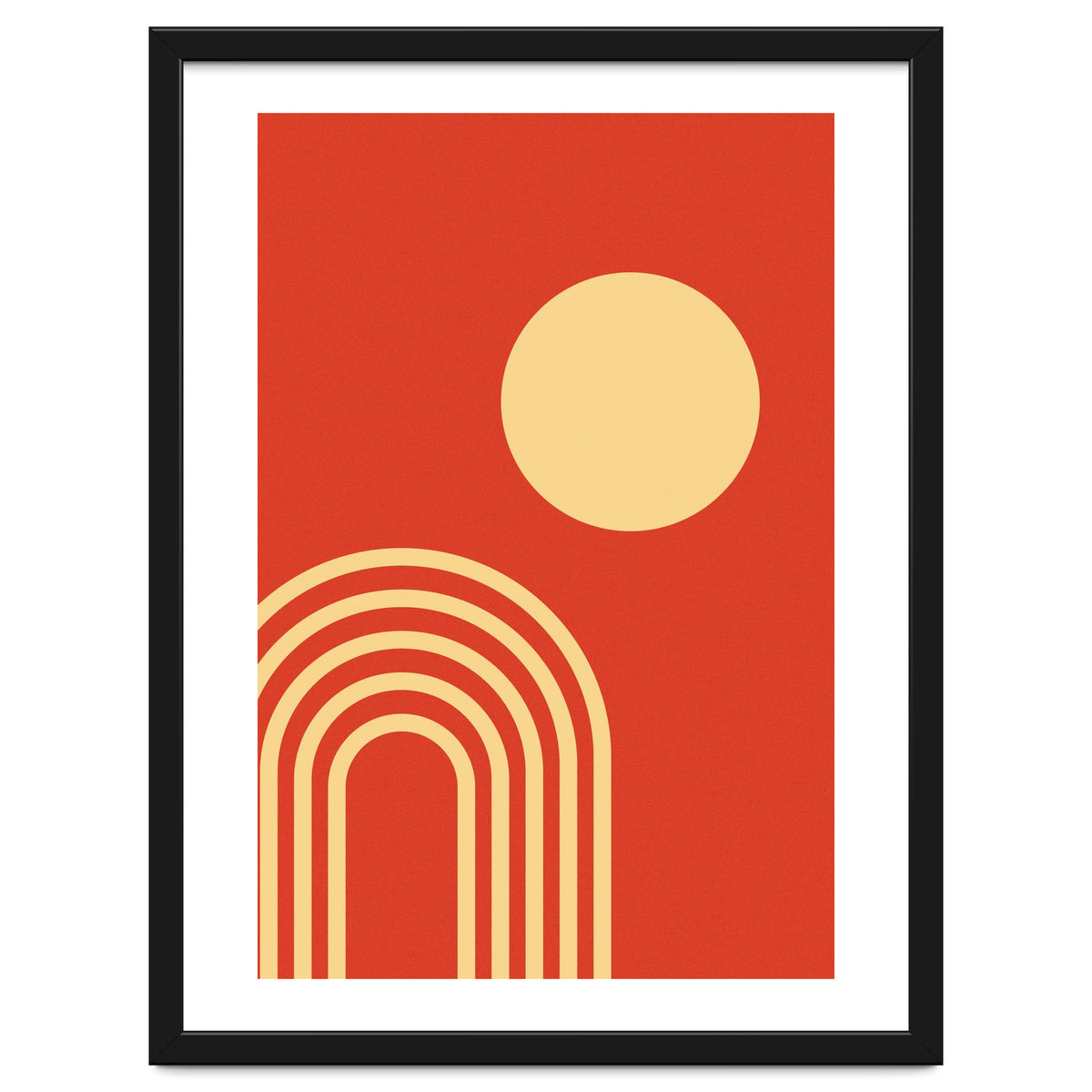 Mid Century Sun and Rainbow Lines