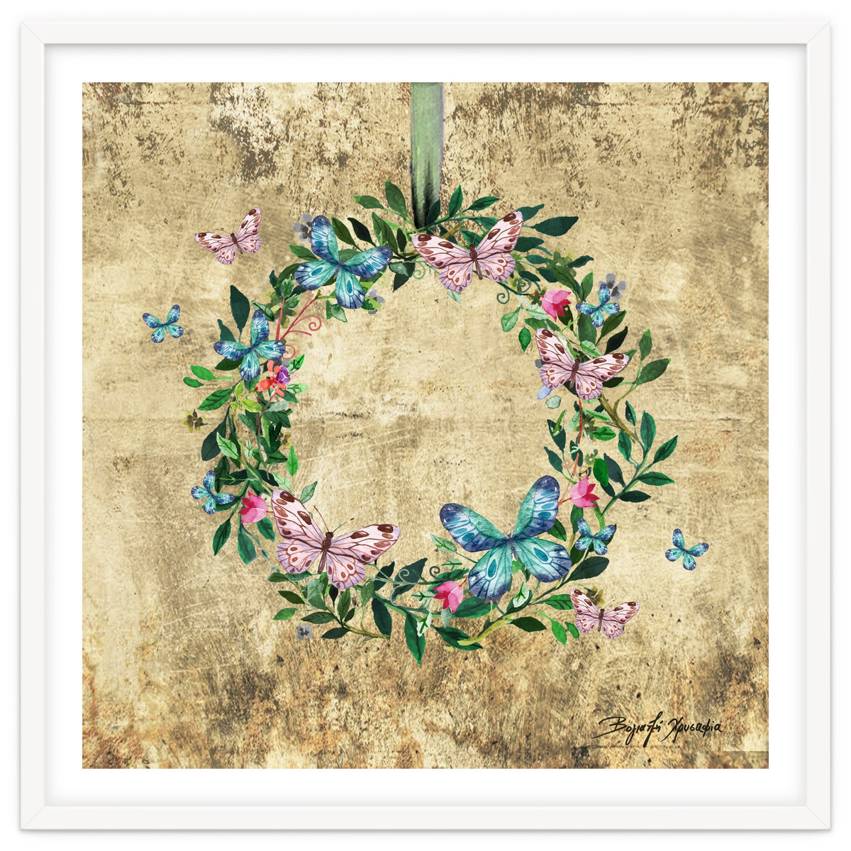 Wreath #Flowers & Butterflies#Royal collection