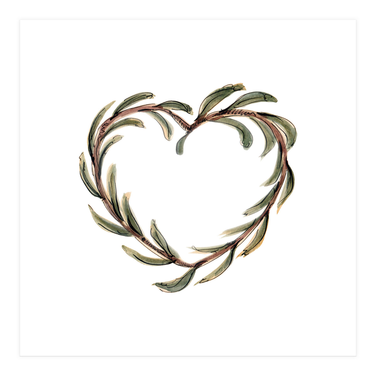 Olive branch heart (Print Only)