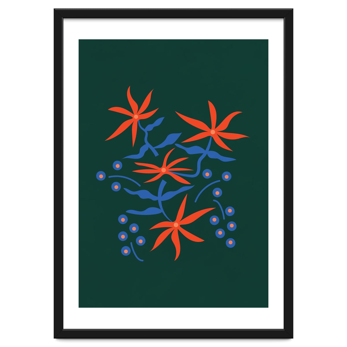 Abstract Retro Botanical Art