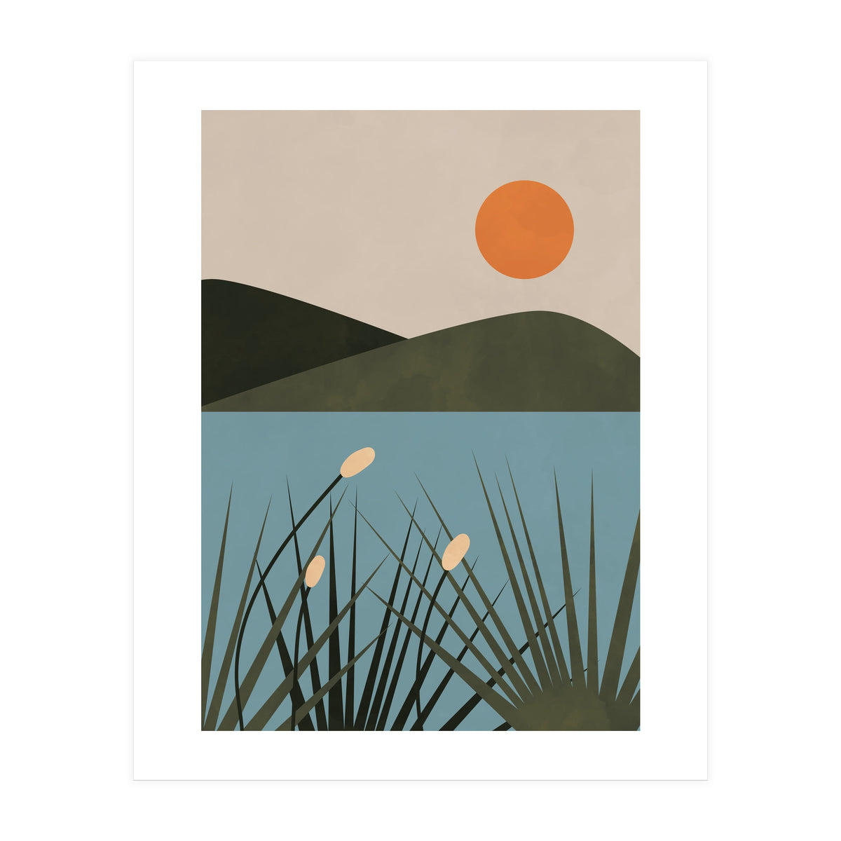 Mountain Lake Sun Boho (Print Only)