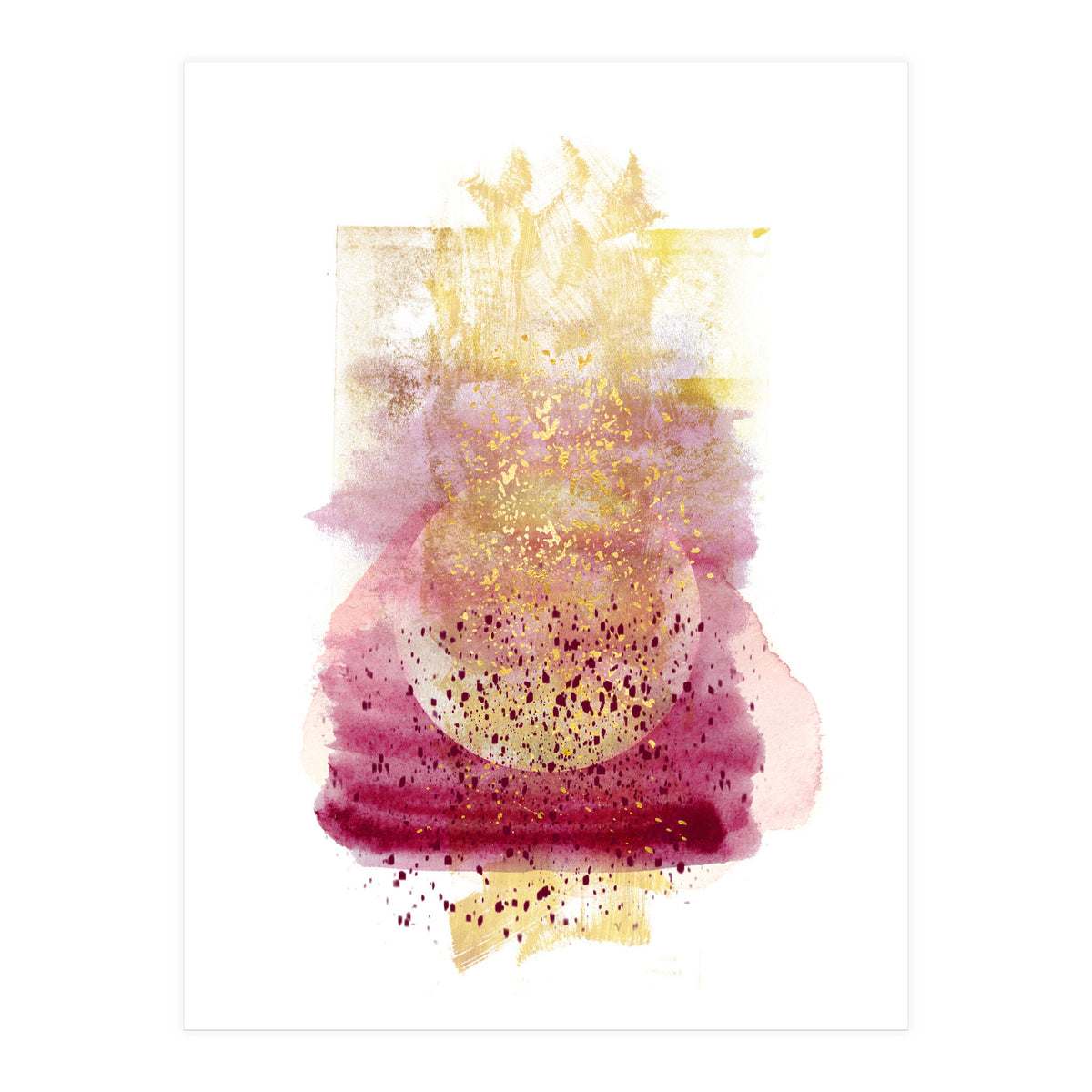 Abstract watercolour summer moon (Print Only)