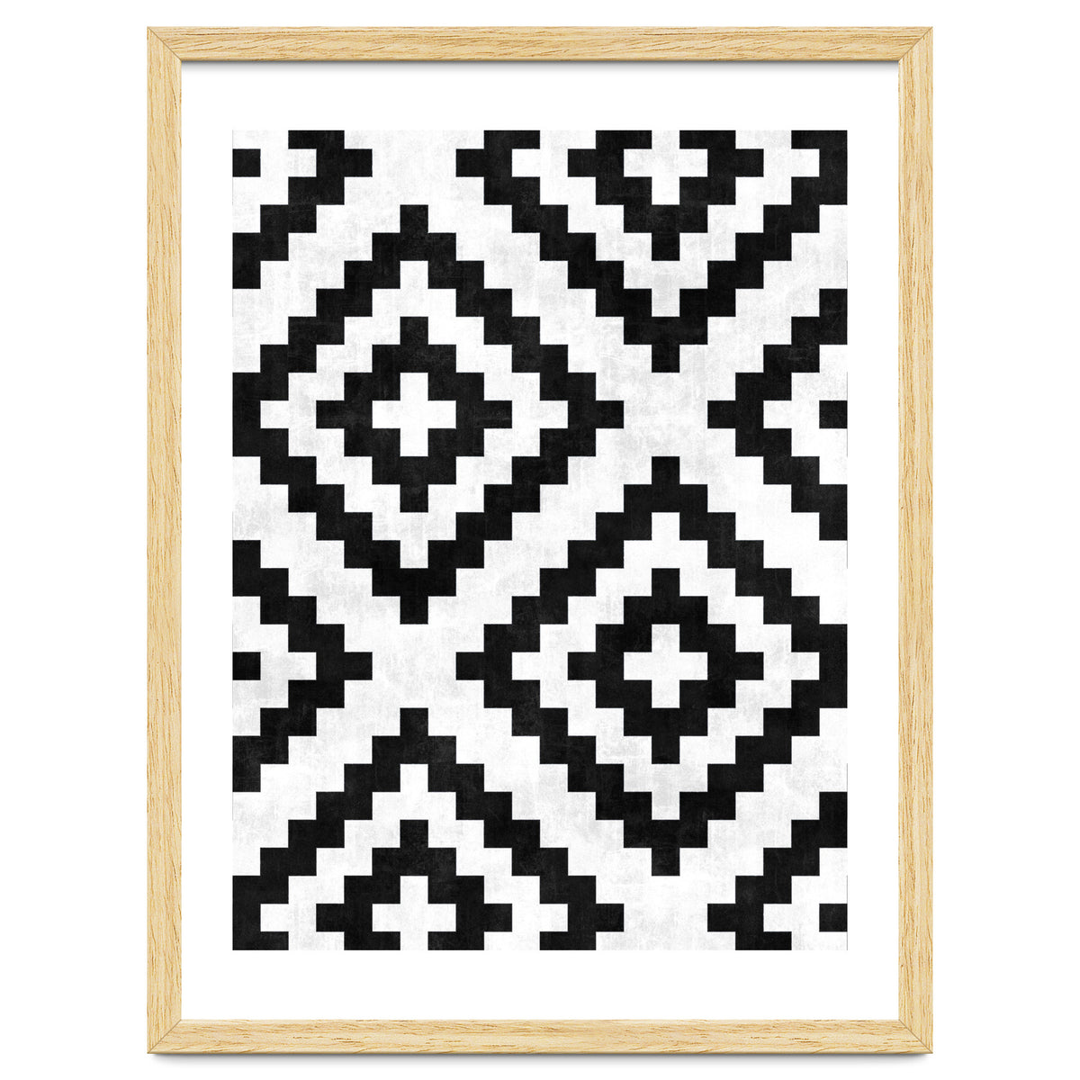 Urban Tribal Pattern No.18 - Aztec - Black and White Concrete