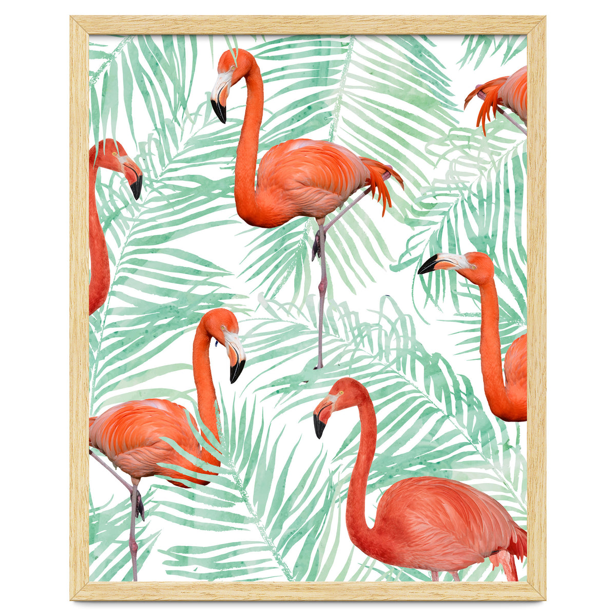 Flamingo And Mint Palm