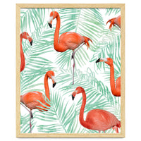 Flamingo And Mint Palm