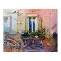 Balcony with flowers (Print Only)