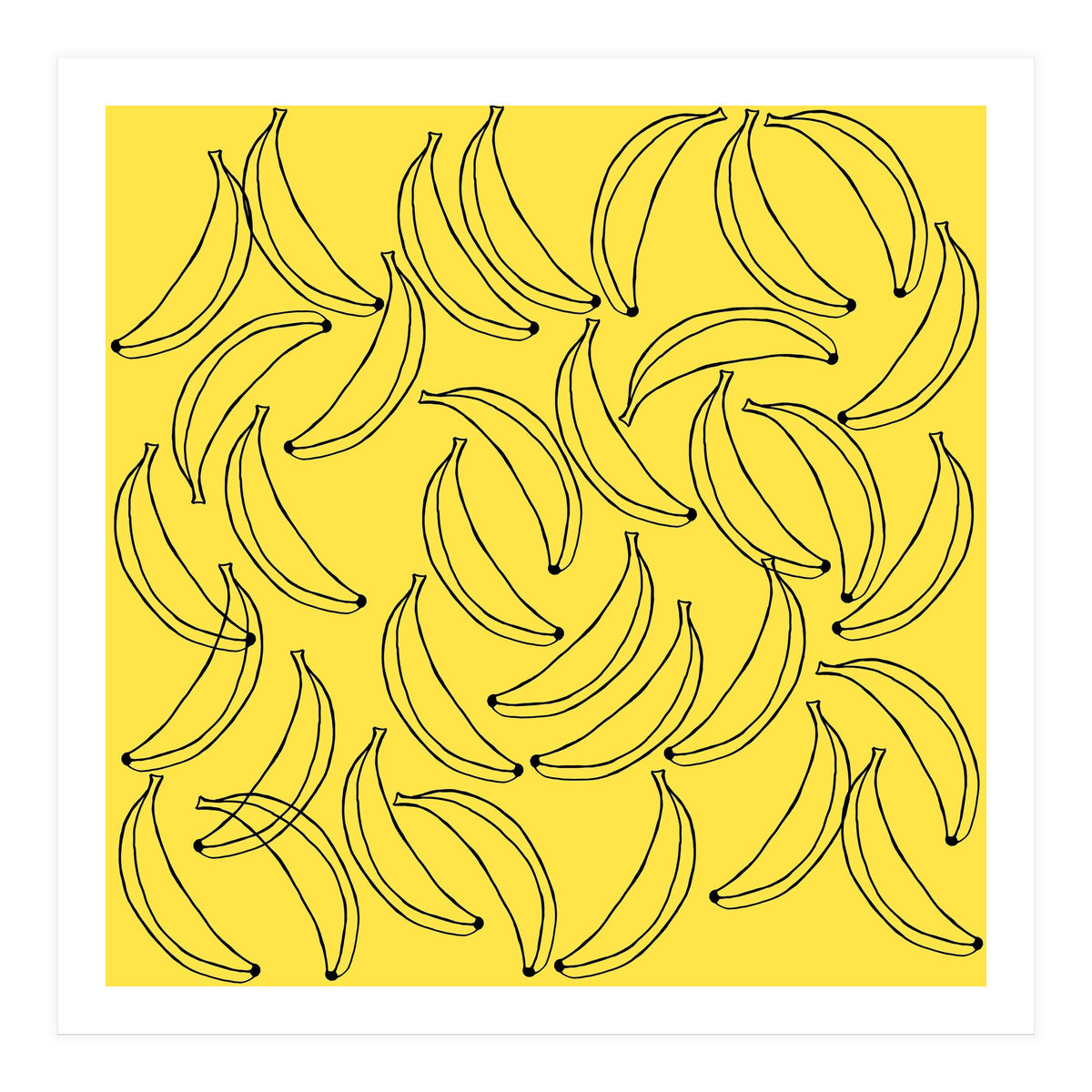 Bananas pattern on yellow background (Print Only)
