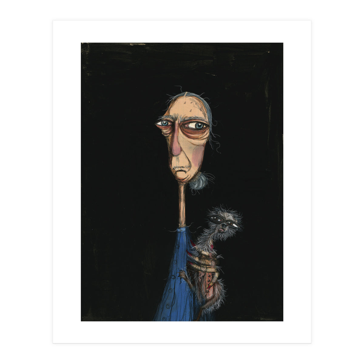 Woman Holding A Chihuahua (Print Only)