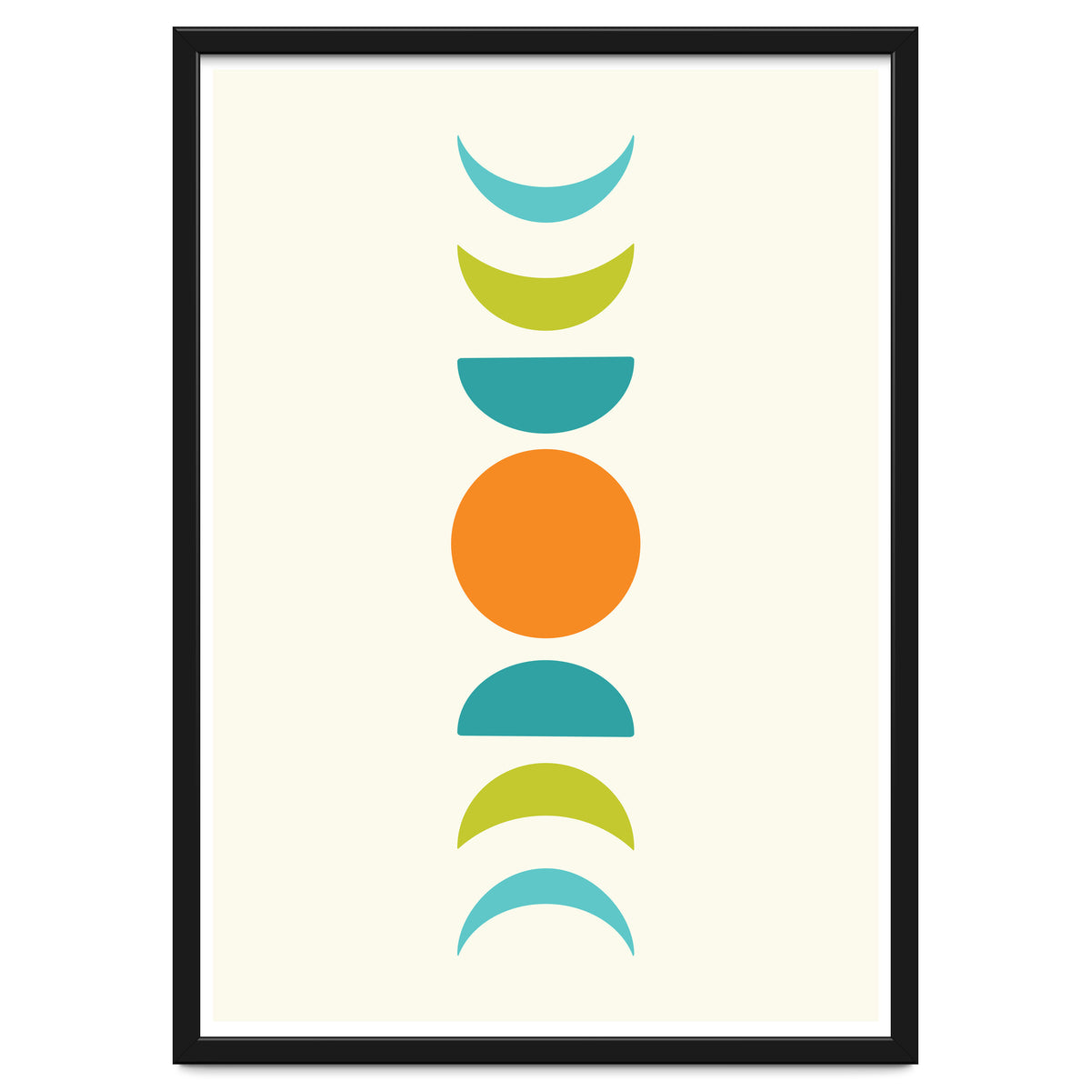 Abstract Moons Teal and Orange