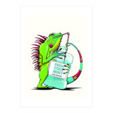 Iguana using Mouthwash, Funny bathroom humour (Print Only) thumbnail