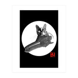 Laying Cat in white (Print Only) thumbnail