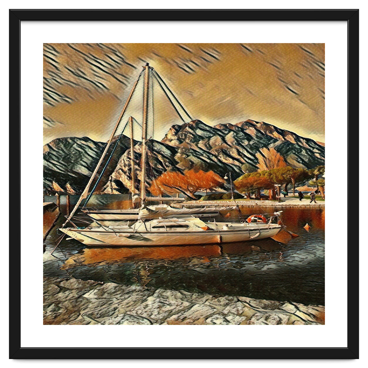 Art boats on Lake Garda, Italia