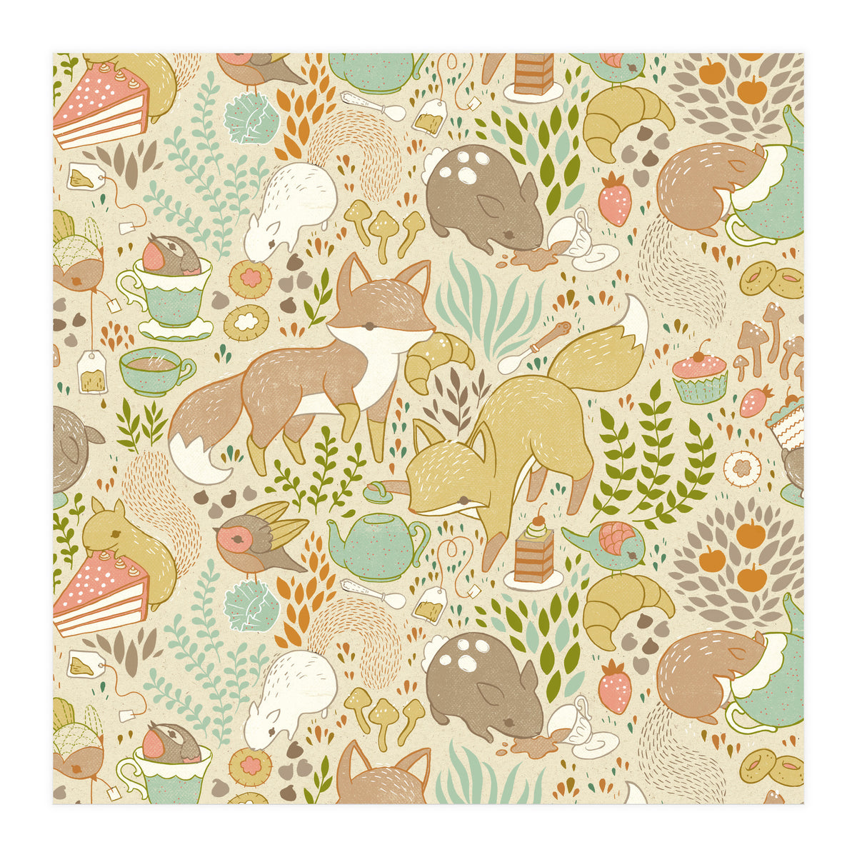 Animals Tea Party (Print Only)