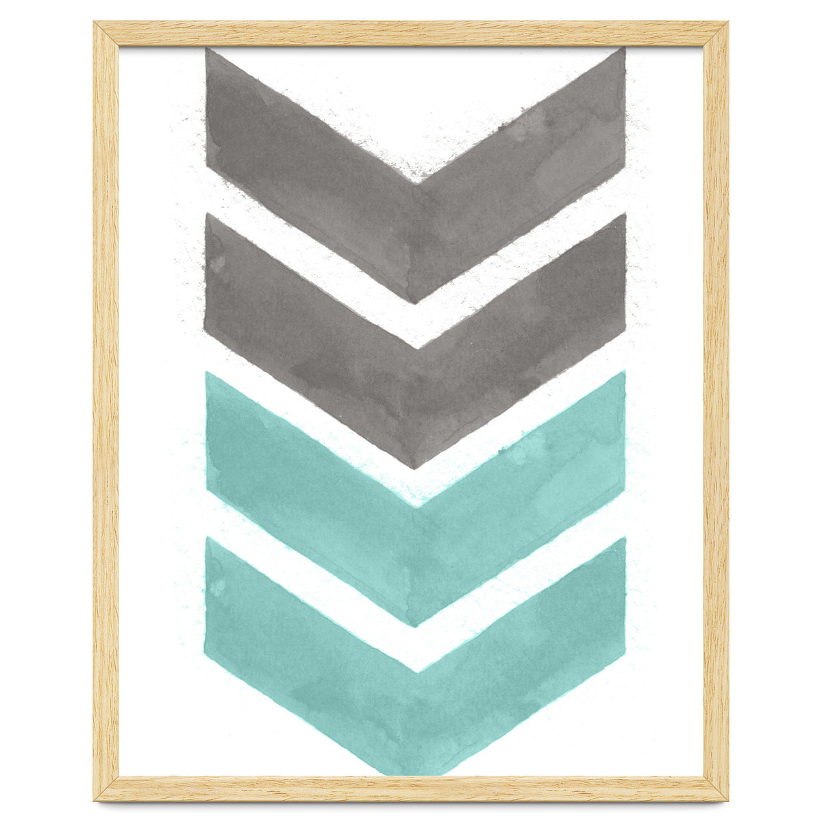 Mint Grey Chevron Print