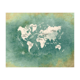 World Map White Green (Print Only) thumbnail