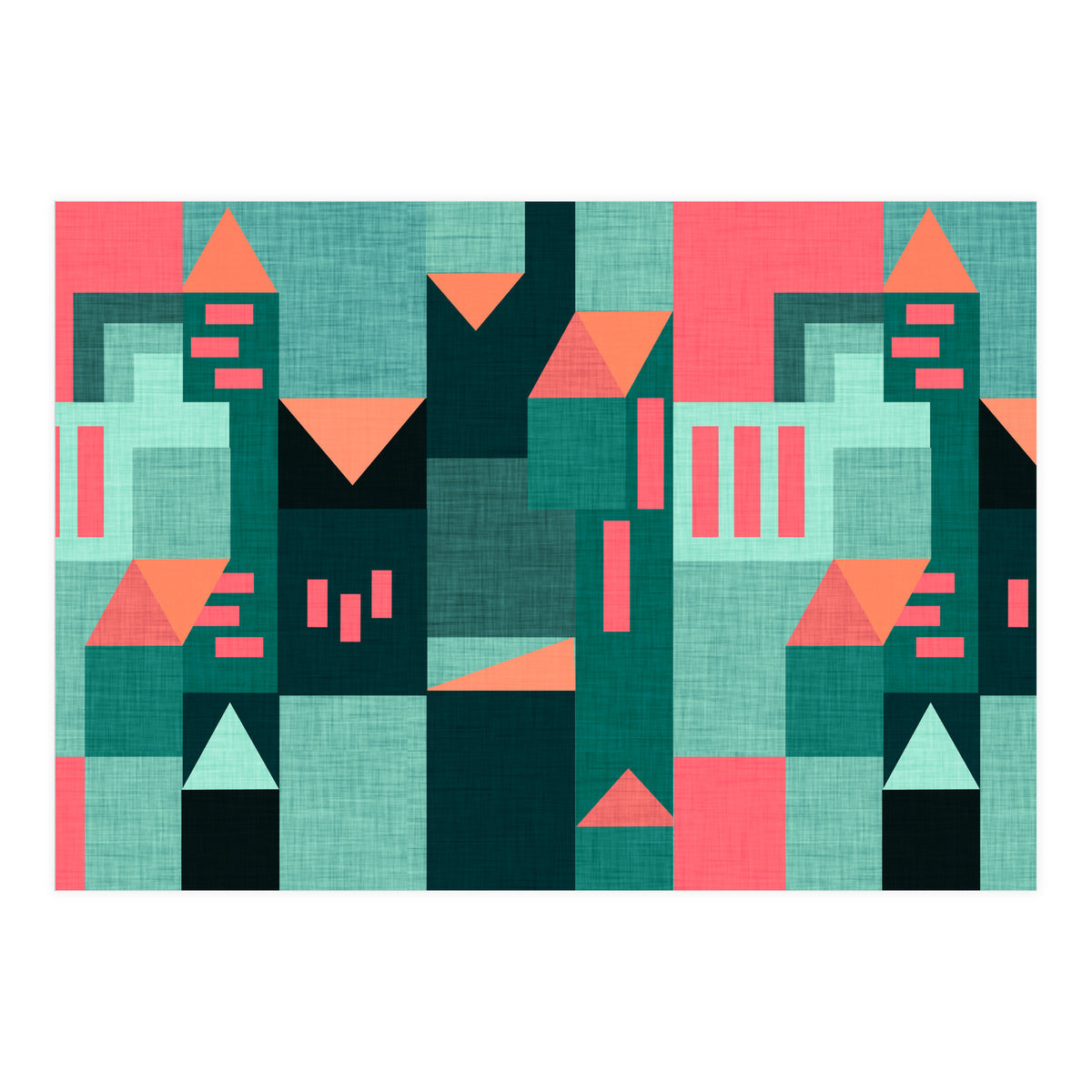 Green Klee houses (Print Only)