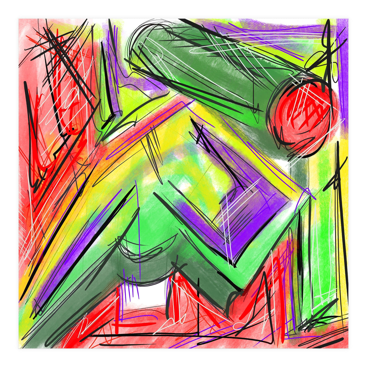 Colored Shapes In Perspective (Print Only)