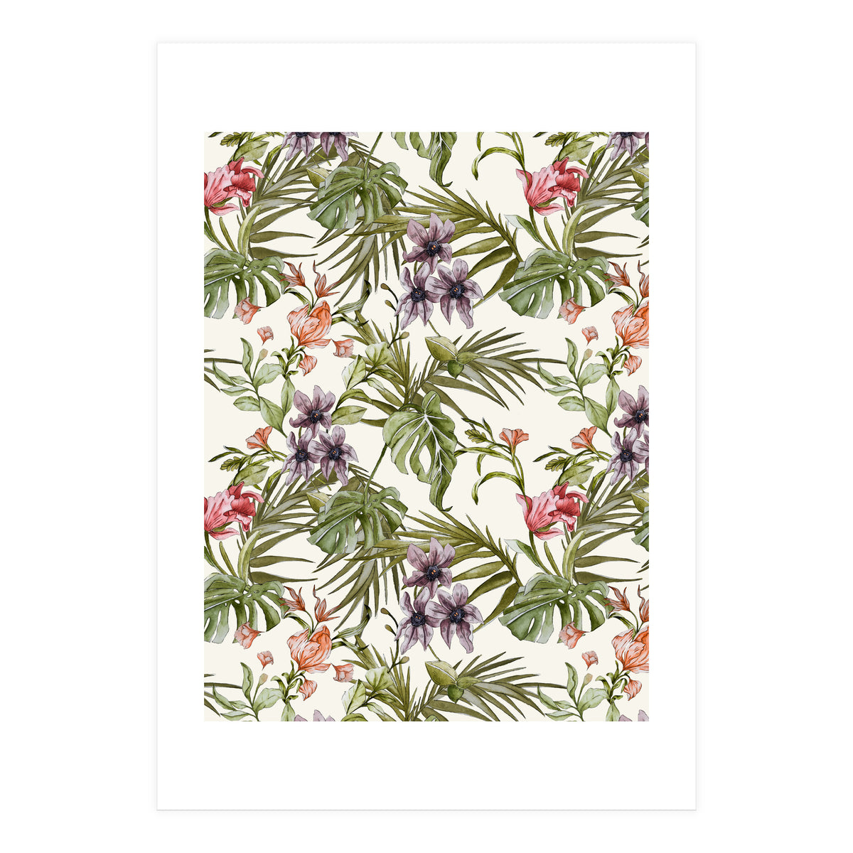 Watercolor tropical foliage (Print Only)