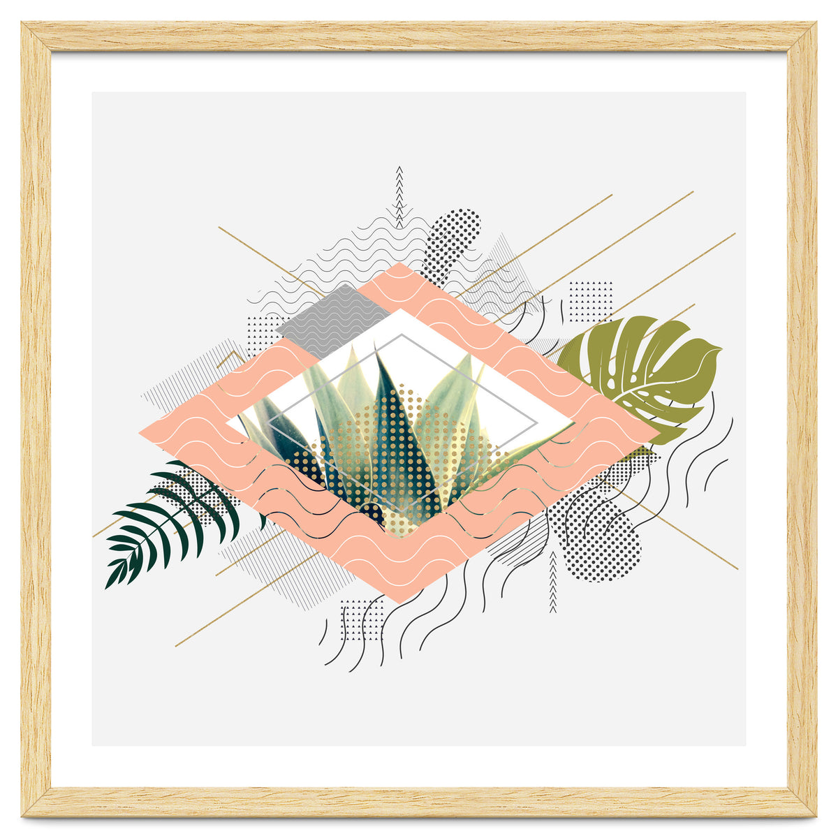 Abstract geometrical and botanical shapes I