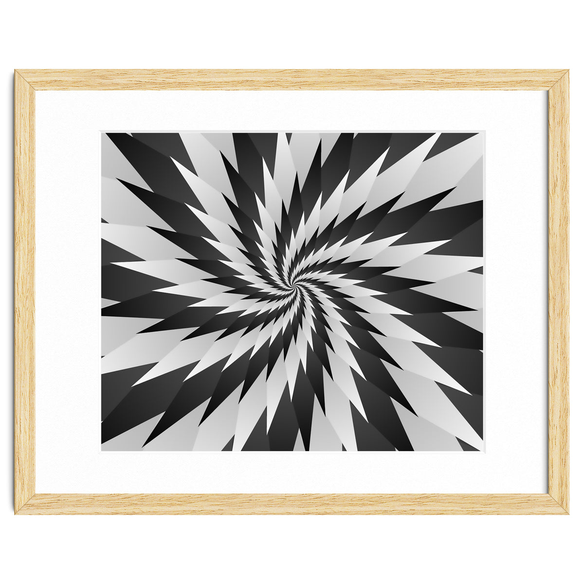 3D Abstract Swirl Monochrome Art