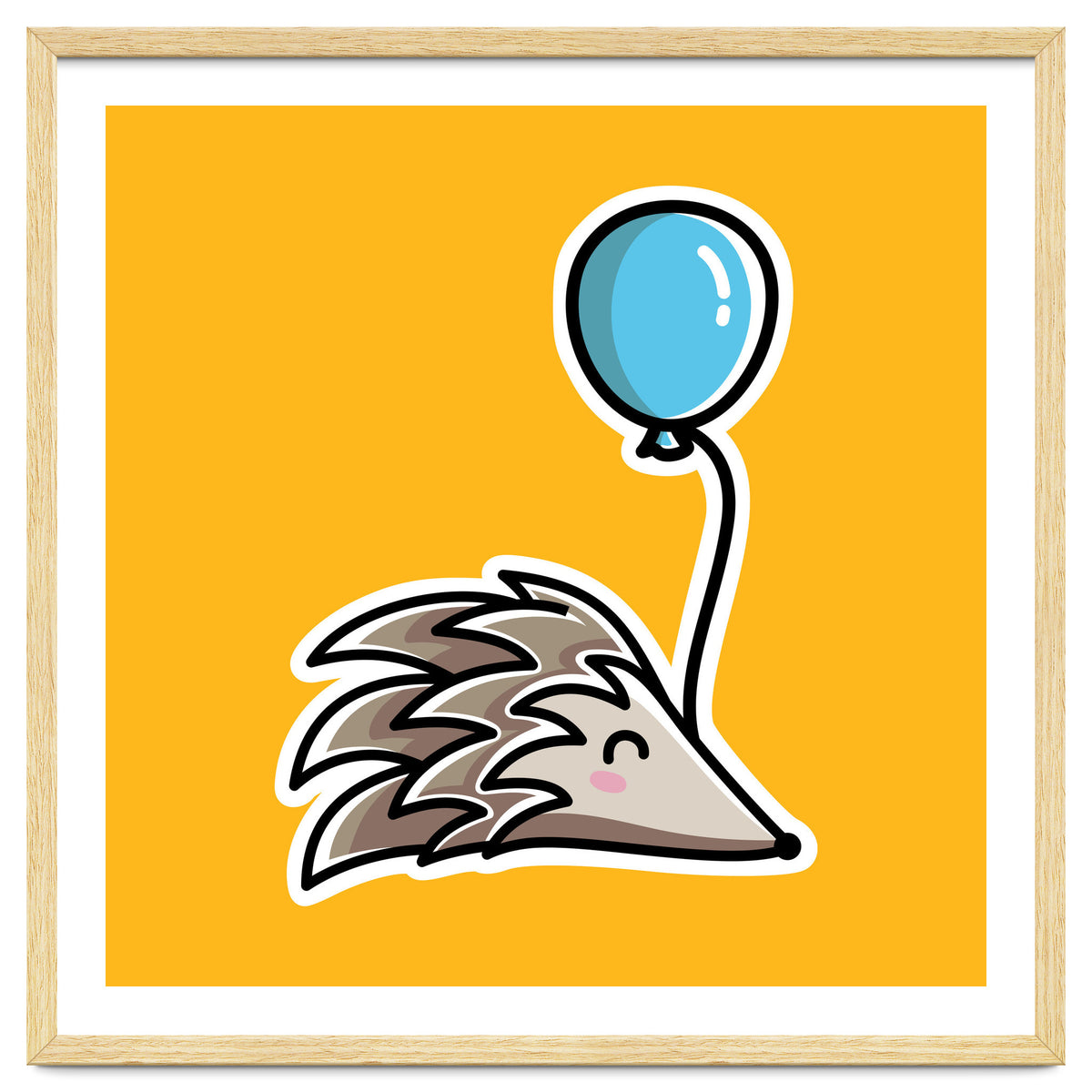 Kawaii Cute Hedgehog With Balloon