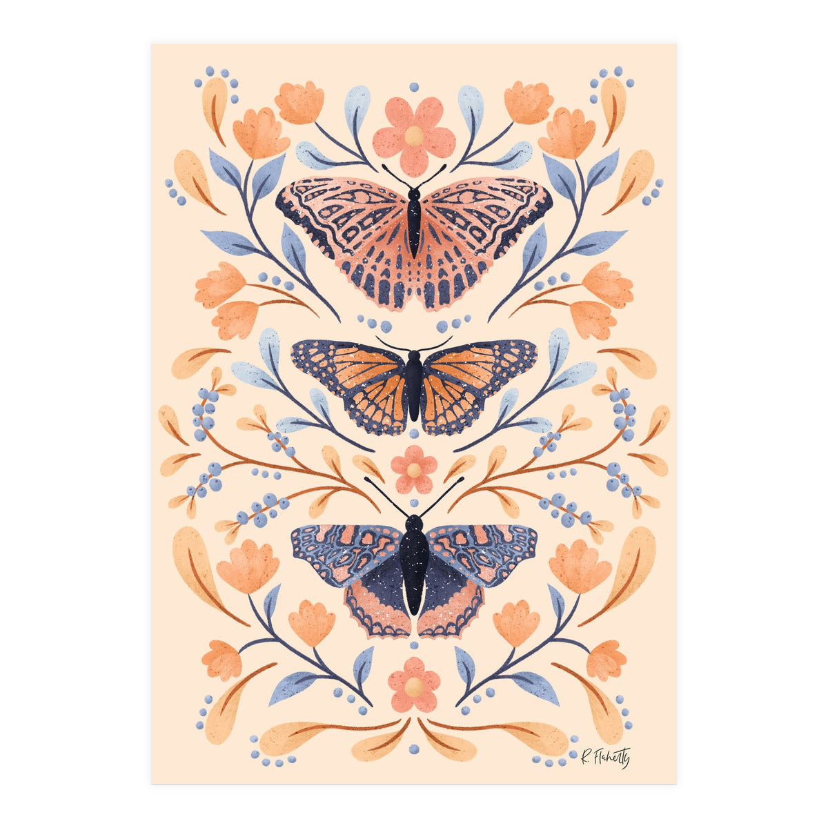 Floral Butterflies (Print Only)