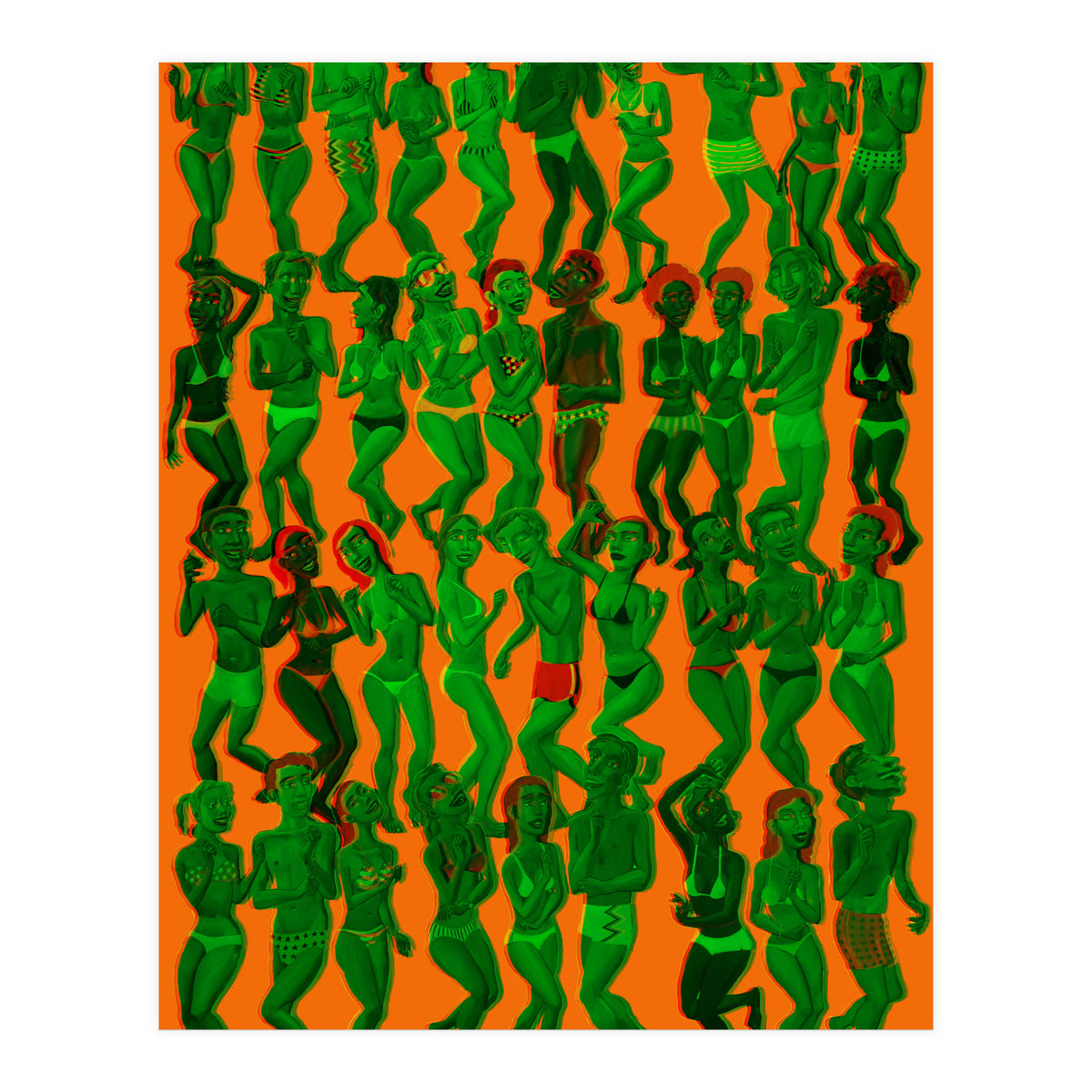 Bailando En La Playa 3d 5 (Print Only)