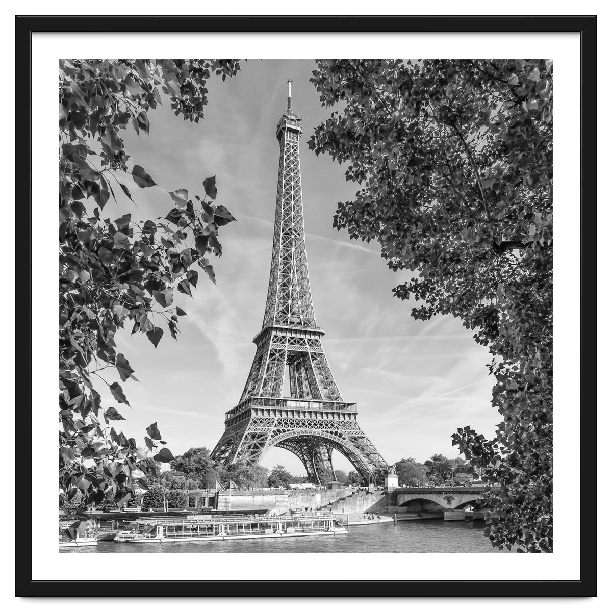 PARIS Eiffel Tower & River Seine | Monochrome
