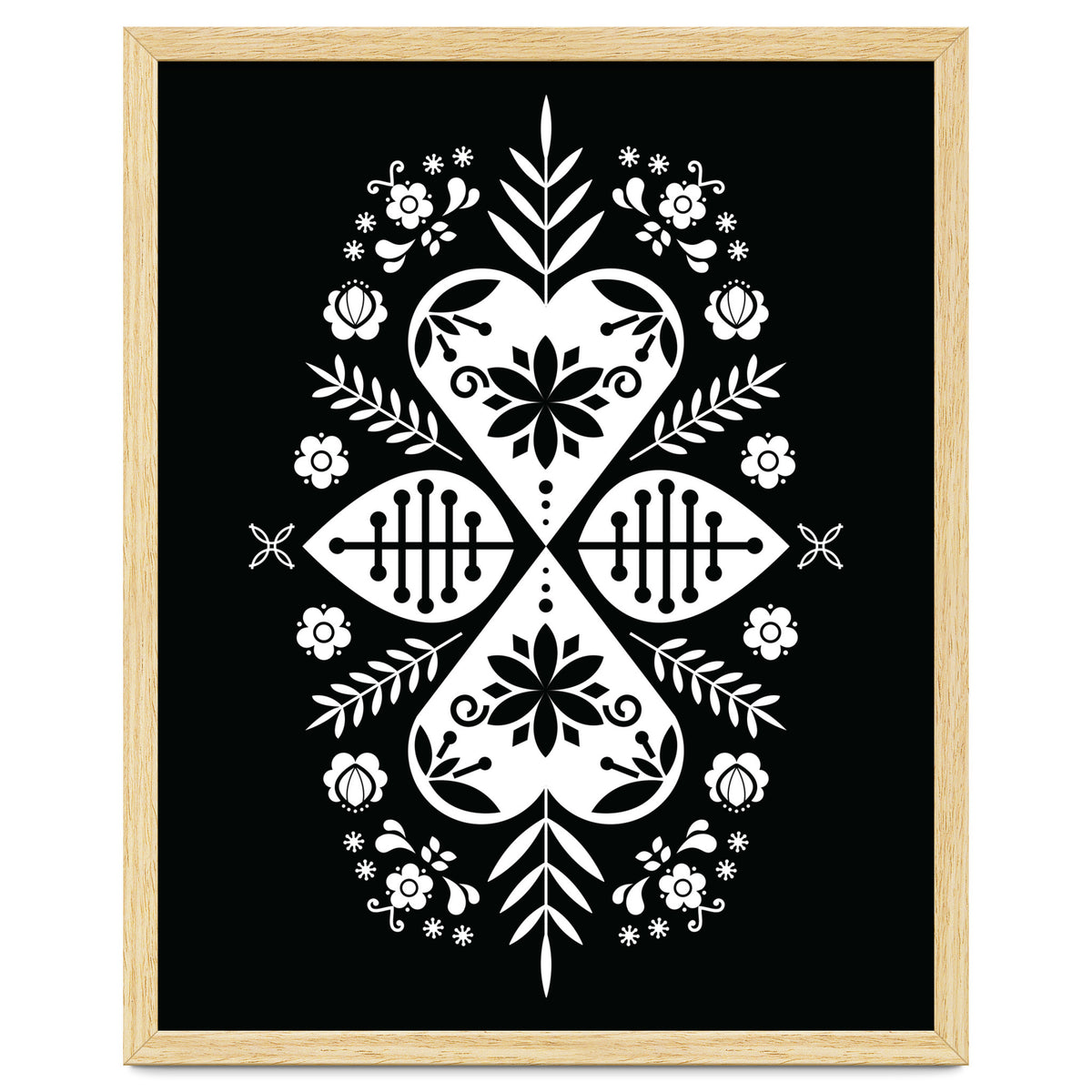 Scandinavian Folk Pattern Monochrome 01