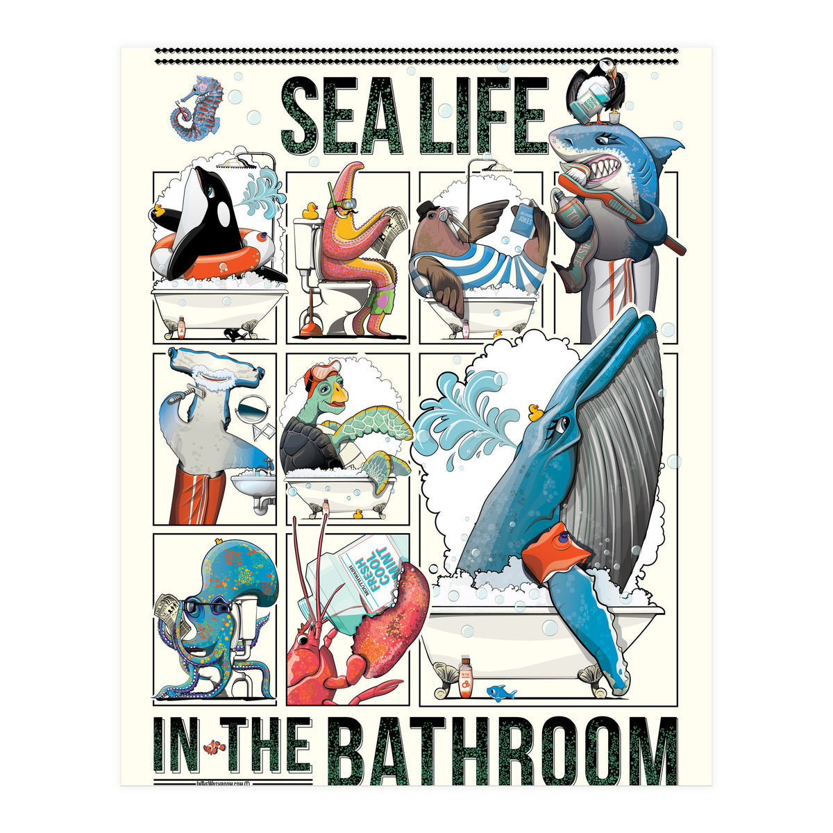 Sea Life in the Bathroom (Print Only)