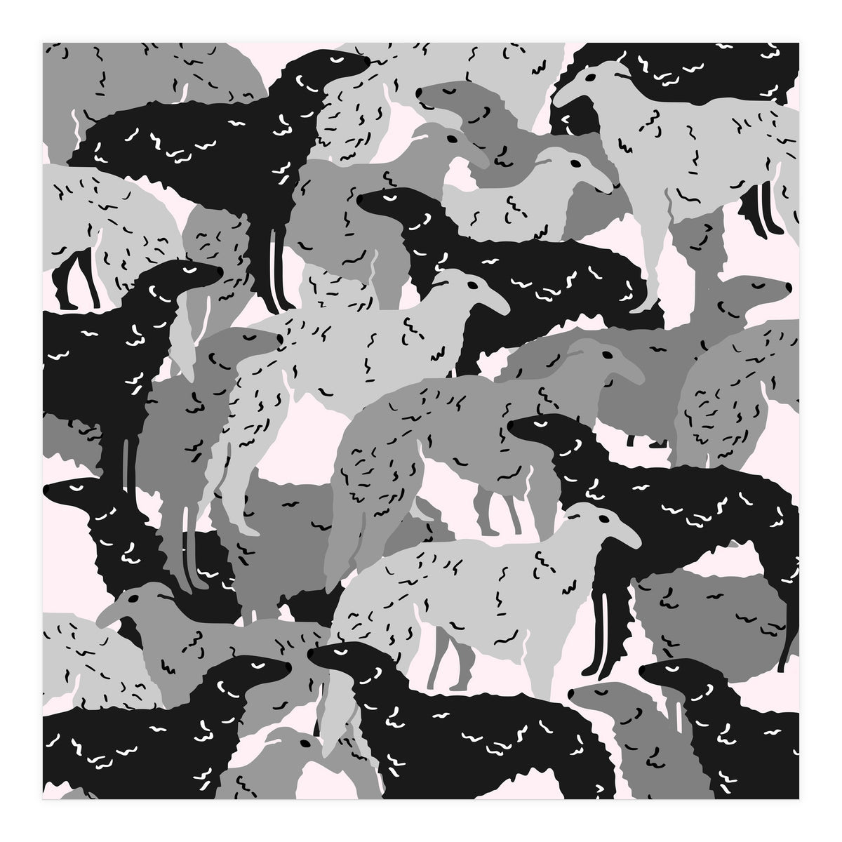 Borzoi dogs pattern (Print Only)