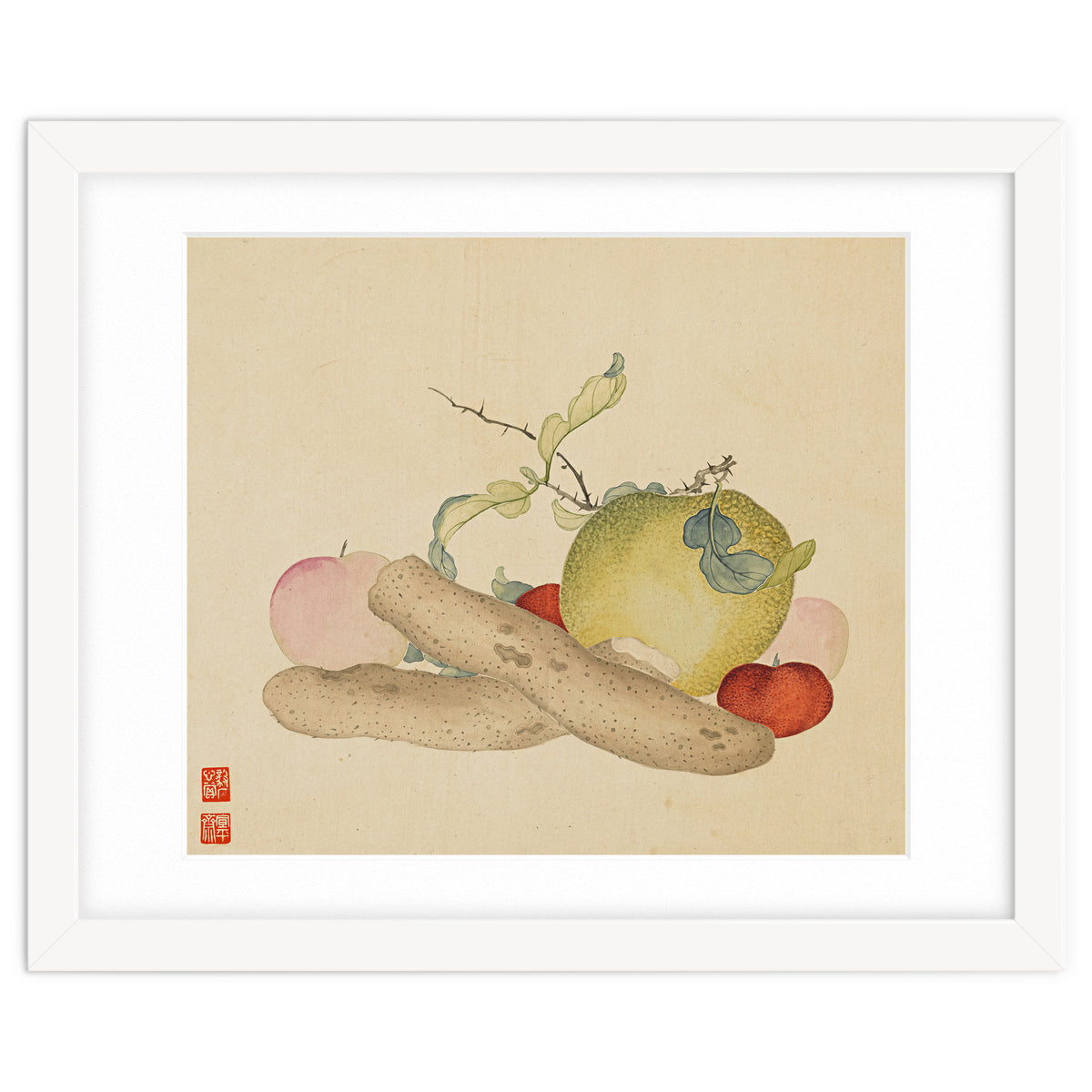 Wang Chengyu~flowers And Vegetables, Vegetables, Fruits, Yam, Apple, Pear