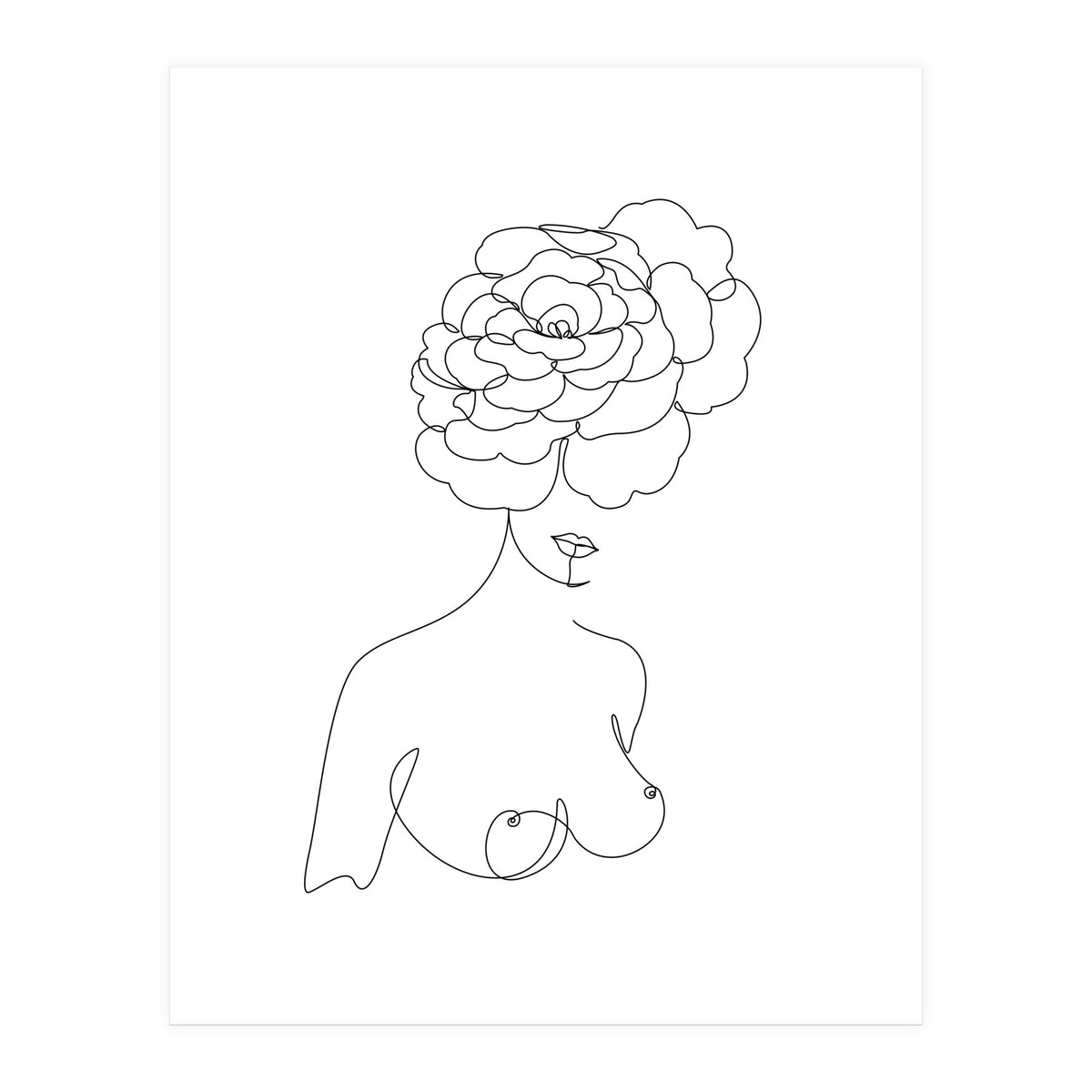 female flower line-b (Print Only)