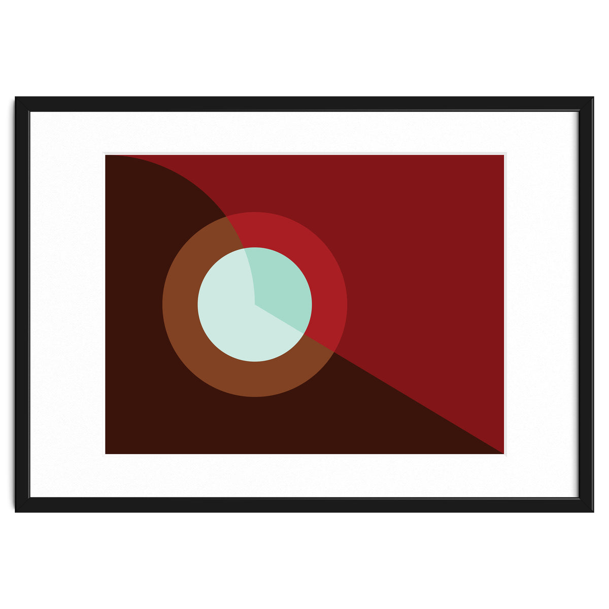 Geometric Shapes No. 2 - deep reds & turquoise