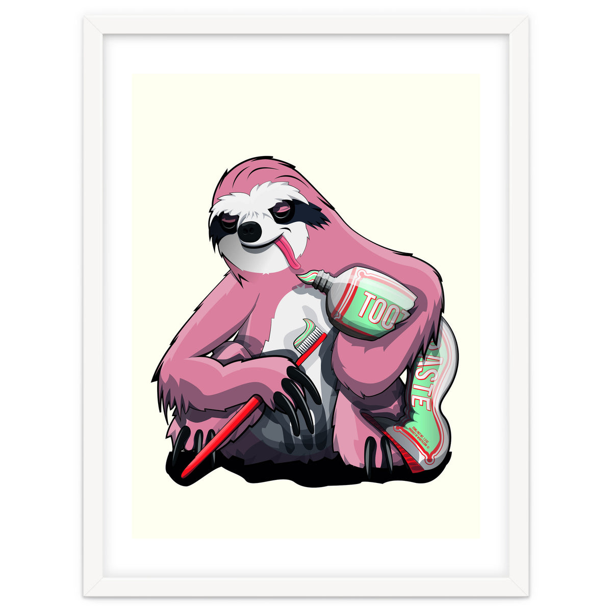 Sloth Brushing Teeth, Funny Bathroom Humour
