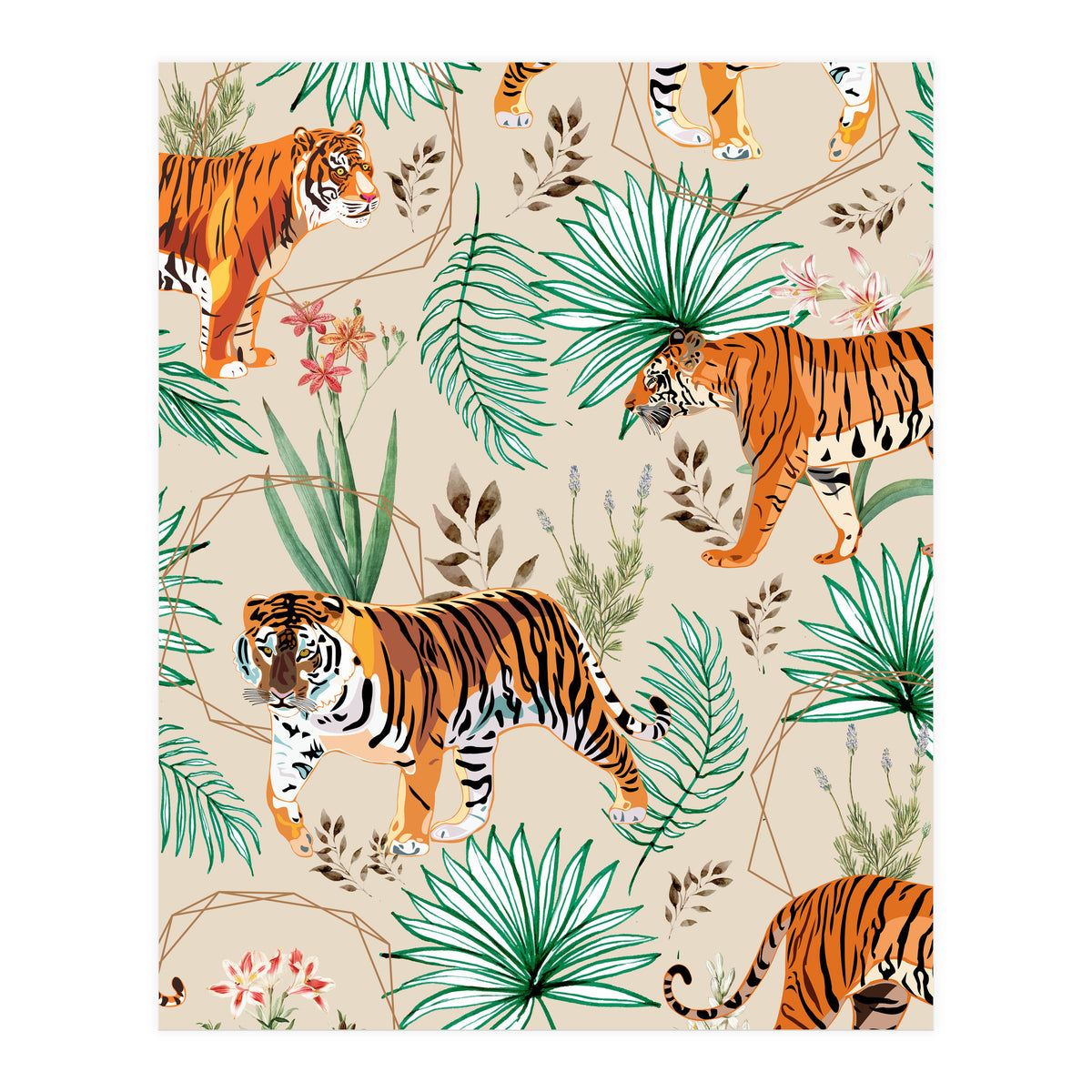 Tropical And Tigers (Print Only)