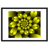 Yellow Floral Satin Wallpaper