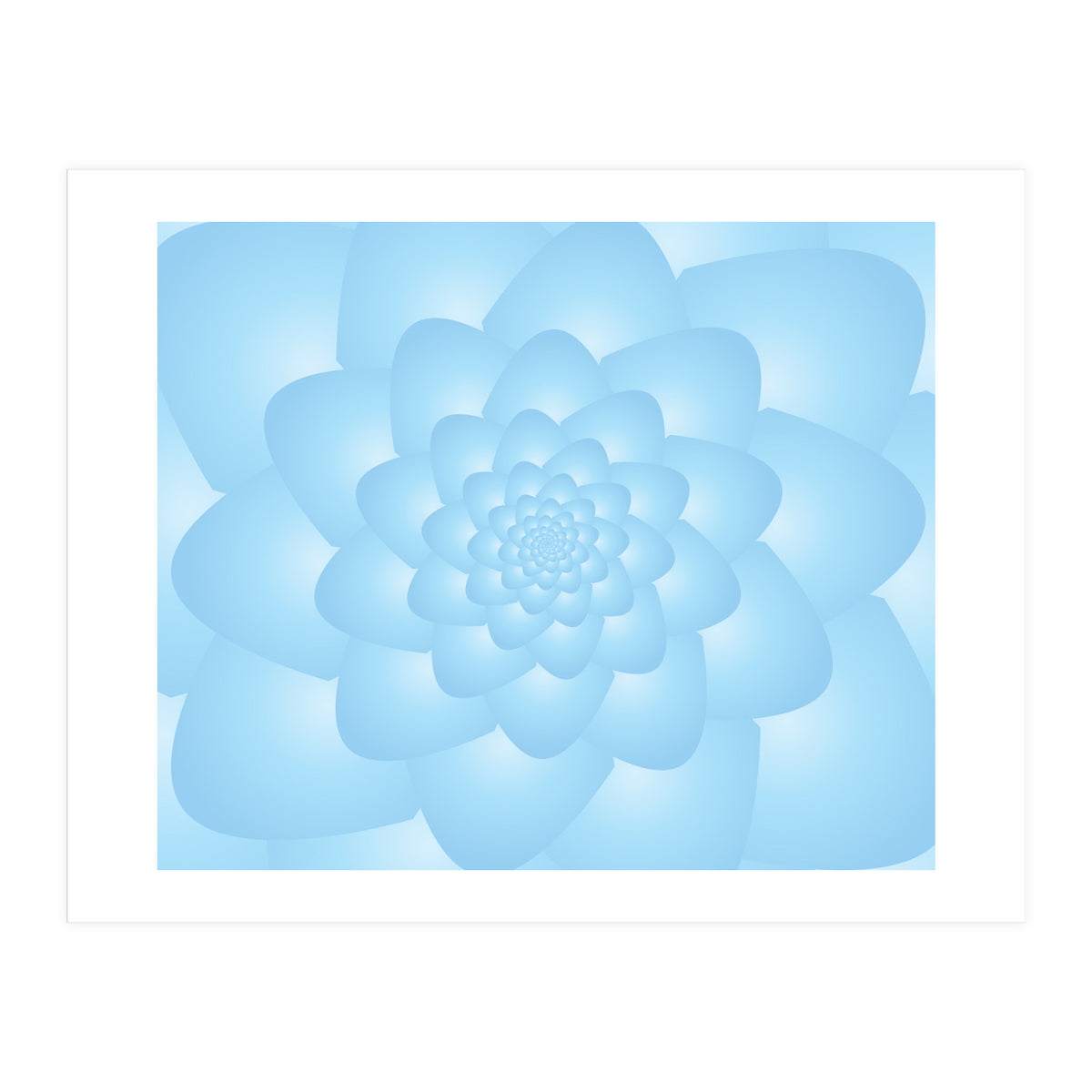 Pastel Colors Flower Pattern Set Blue (Print Only)