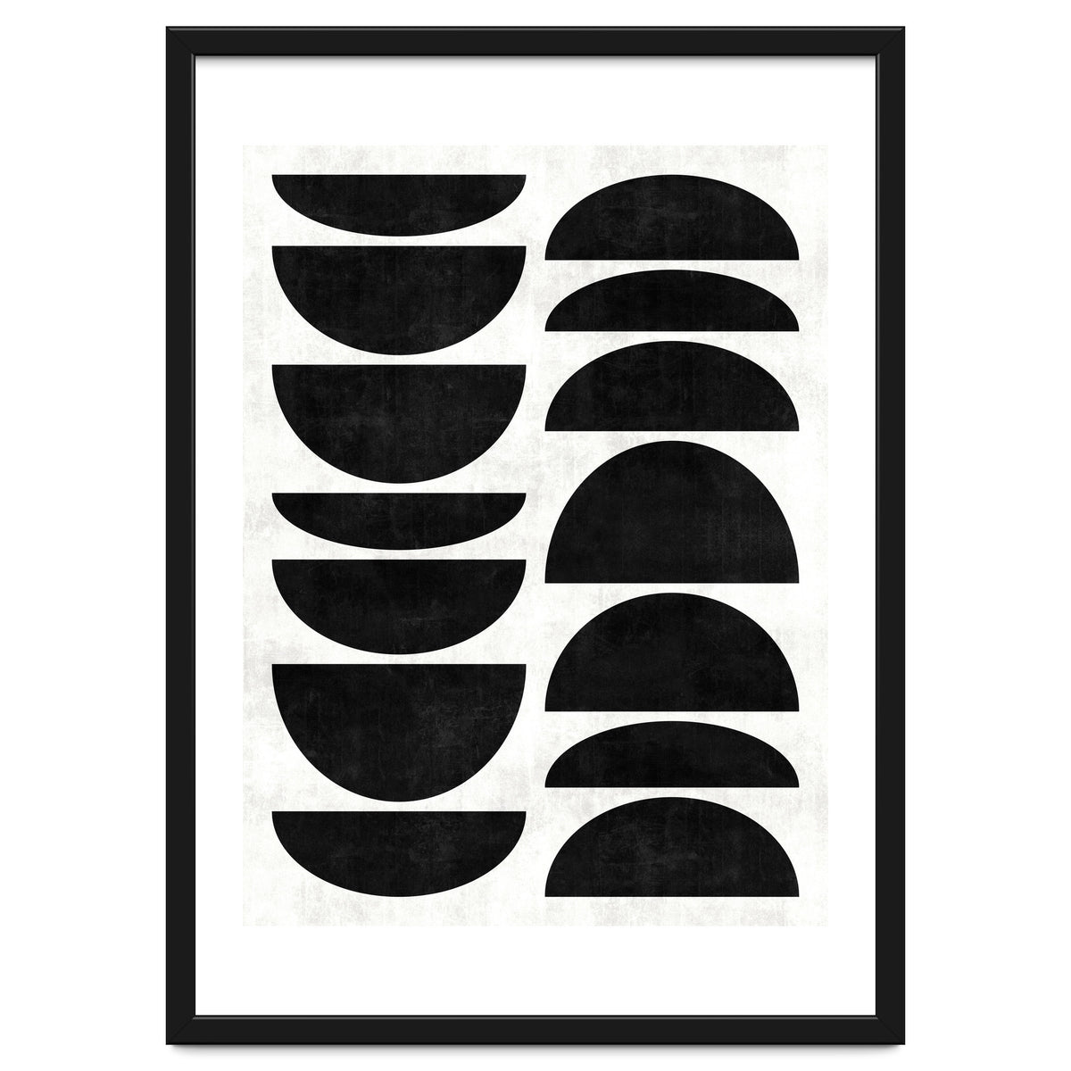 Mid-Century Modern Pattern No.9 - Black and White Concrete