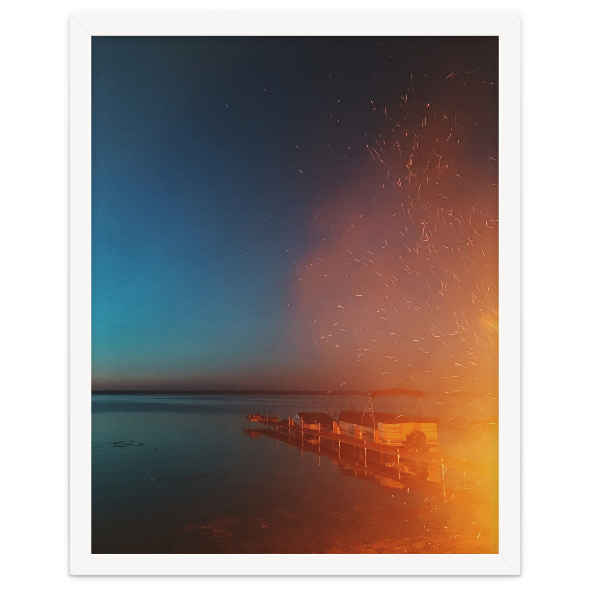 Firelight by the dock