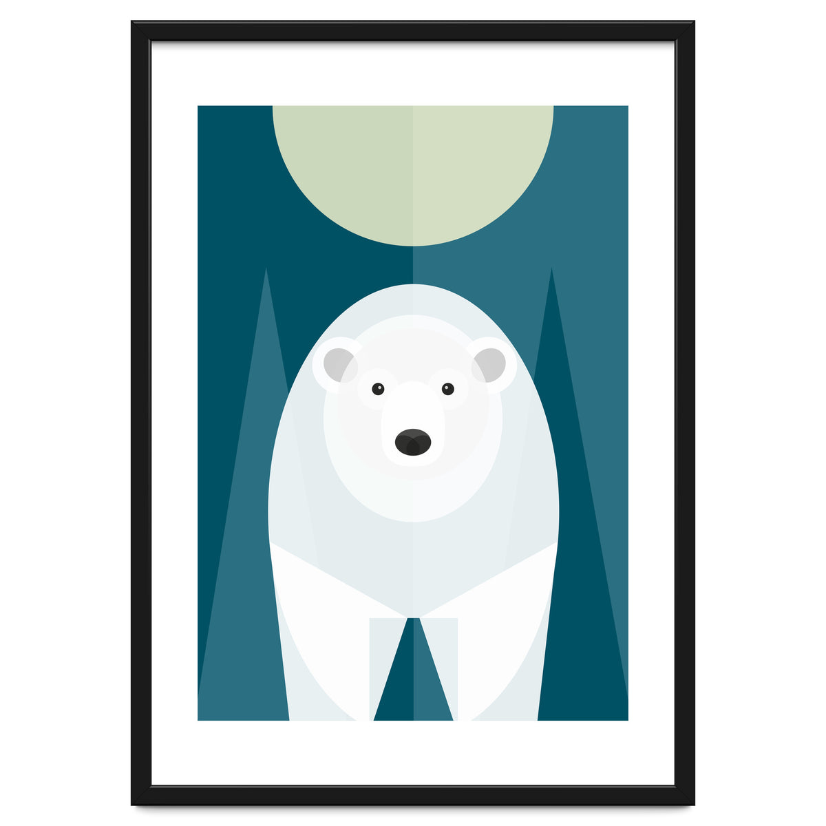 Mid Century Geometric Polar Bear